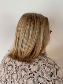 Women's haircut and highlights